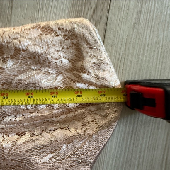 Vintage 80s pink metallic lace peplum strapless dress wedding party glam prom - Picture 8 of 8